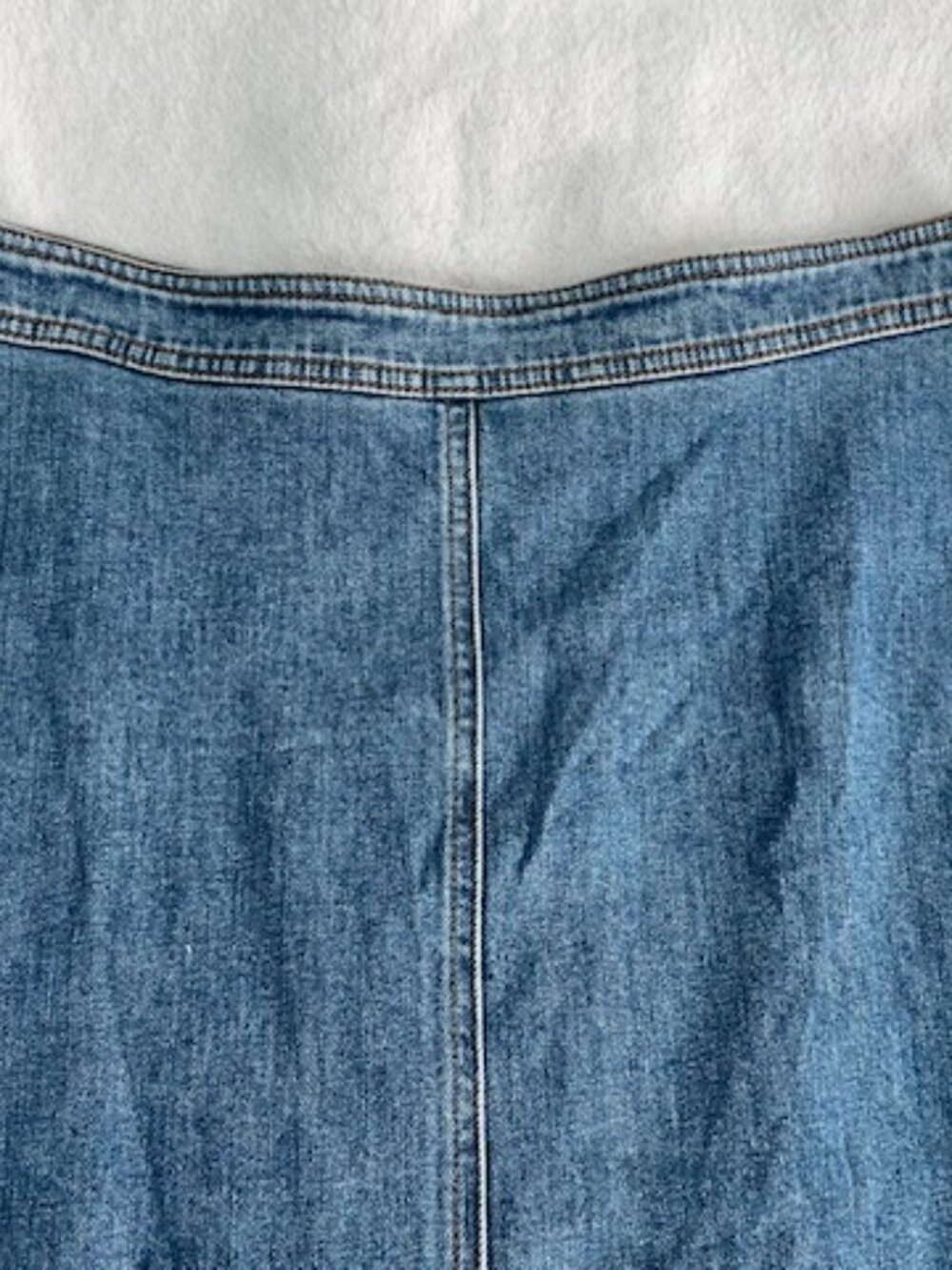 Anthropologie Denim Skirt Zipper Back A line Minimalist Blue Jean Sz 10 8 Medium - Picture 3 of 14